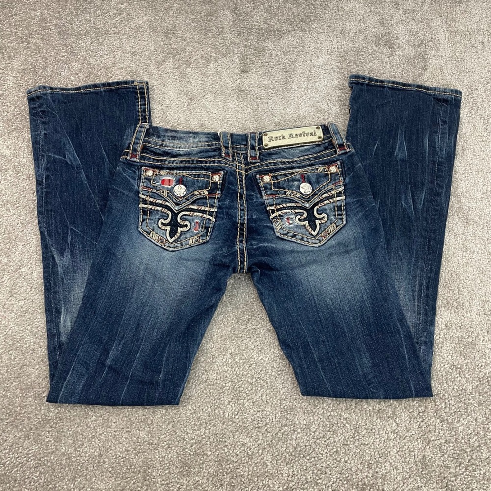 Rock Revival Jeans Womens 27 Bootcut Y2K Embellished (Size Tag 25)